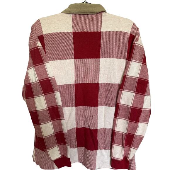Tommy Hilfiger Vintage Red Plaid Polo Long Sleeve Size Large - Picture 4 of 8